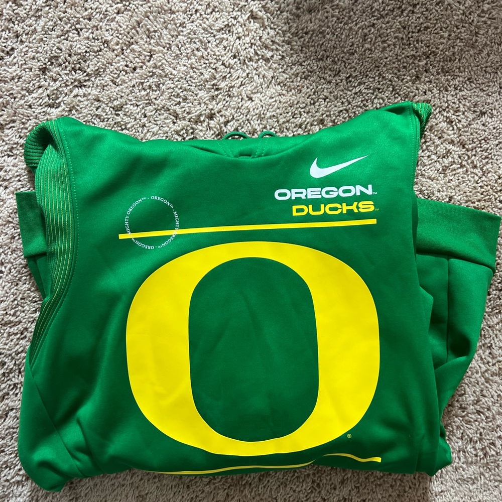 Nike Dri-FIT Green Hoodie with Yellow Lining